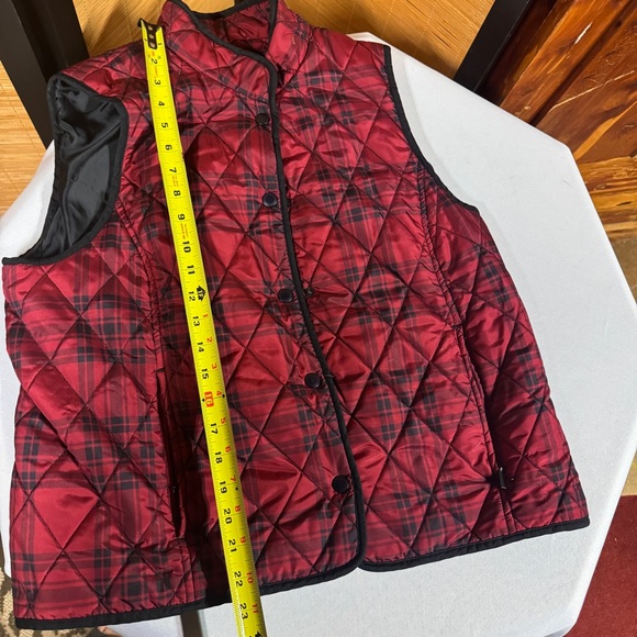 Croft & Barrow Red Black Plaid Vest - Picture 7 of 7